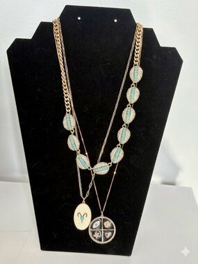 Lot Of 3 Stella & Dot Necklaces -Celestial, Aries, Statement - Various Lengths